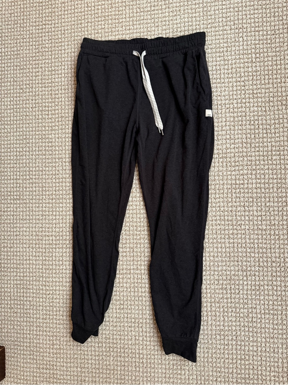 Vuori Black Jogger Pants with White Drawstring